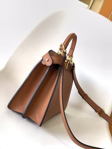 Fendi Peekaboo Brown 33x22x14cm shoulder bag Top Quality Replica