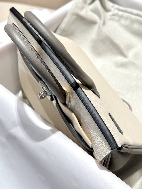 Hermes Birkin Cream and Gray handbag — AAA Quality Replica