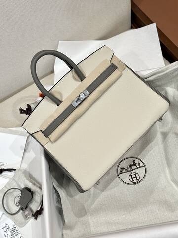 Hermes Birkin Cream and Gray handbag AAA Quality Replica