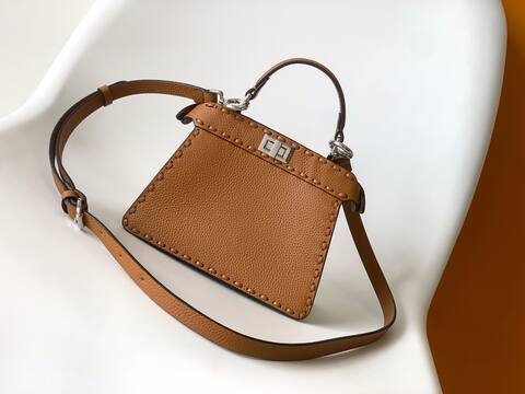 Fendi Peekaboo Brown 33x22x14cm shoulder bag Premium Replica