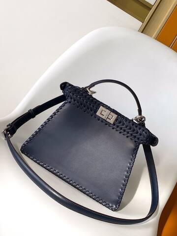 Fendi Peekaboo Blue 33x22x14cm shoulder bag 1 1 Replica
