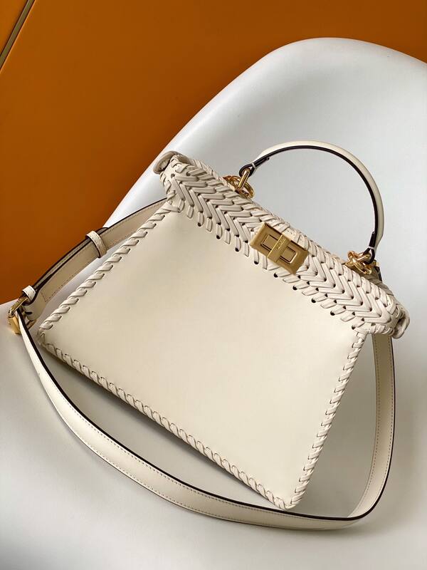 Fendi Peekaboo White 33x22x14cm shoulder bag — Top Quality Replica