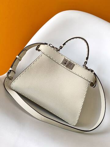 Fendi Peekaboo White 33x22x14cm shoulder bag AAA Quality Replica