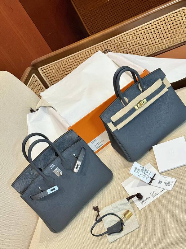 Hermes Birkin 25 Blue-grey 25 handbag — Top Quality Replica