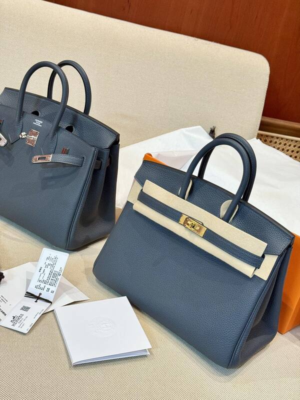 Hermes Birkin 25 Blue-grey 25 handbag — Top Quality Replica