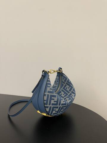 Fendi Blue 25x18x10cm shoulder bag 1 1 Replica