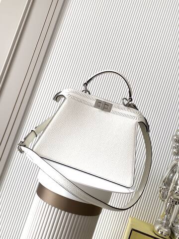 Fendi Peekaboo White 33x22x14cm shoulder bag Top Quality Replica