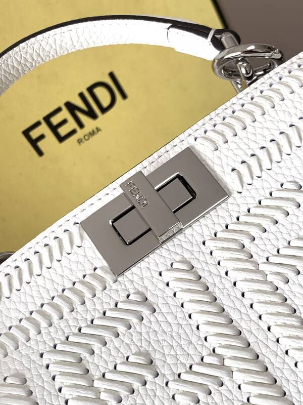 Fendi Peekaboo White 33x22x14cm shoulder bag — Top Quality Replica