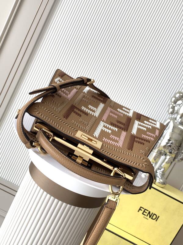 Fendi Peekaboo Brown 33x22x14cm shoulder bag — Top Quality Replica