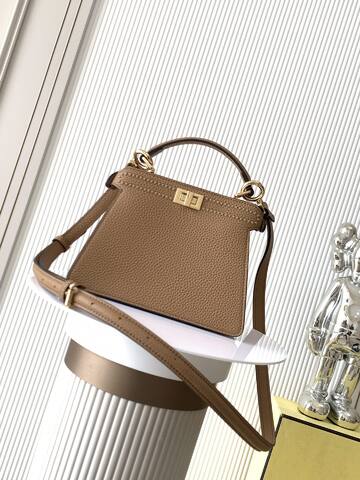 Fendi Peekaboo Brown 33x22x14cm shoulder bag AAA Quality Replica