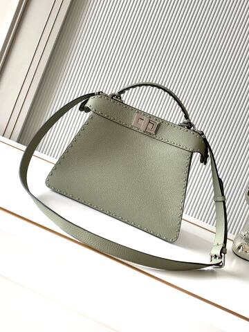 Fendi Peekaboo Green 33x22x14cm shoulder bag Top Quality Replica