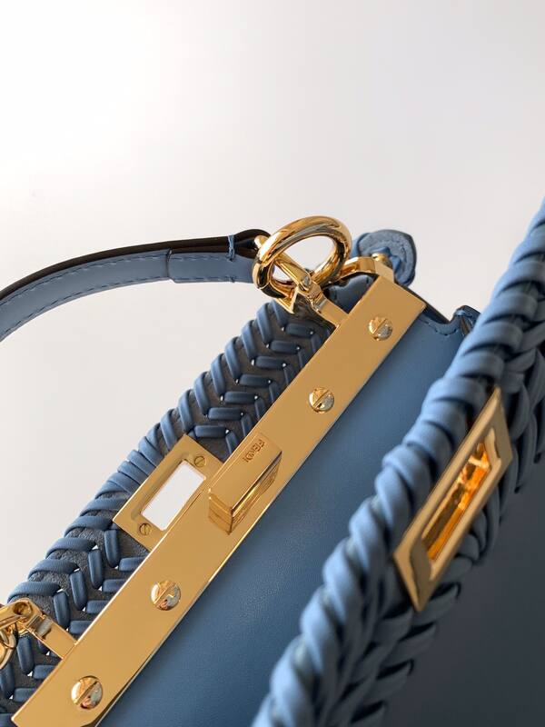 Fendi Peekaboo Blue 33x22x14cm shoulder bag — Premium Replica