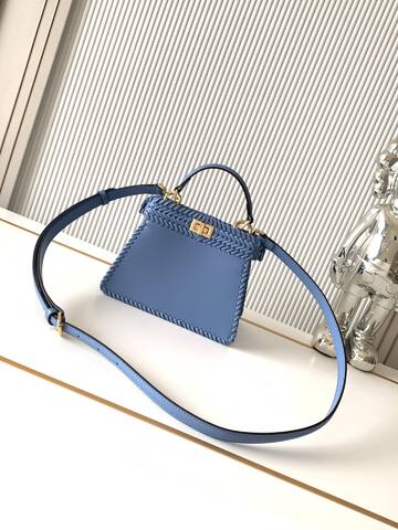 Fendi Peekaboo Blue 33x22x14cm shoulder bag Premium Replica