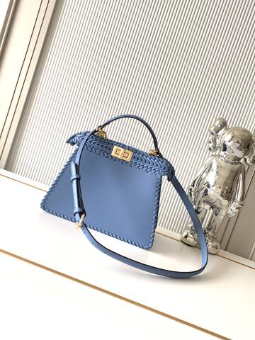 Fendi Peekaboo Blue 33x22x14cm shoulder bag 1 1 Replica