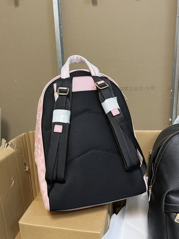 Coach Pink Signature Monogram 30x35x15cm backpack — Top Quality Replica