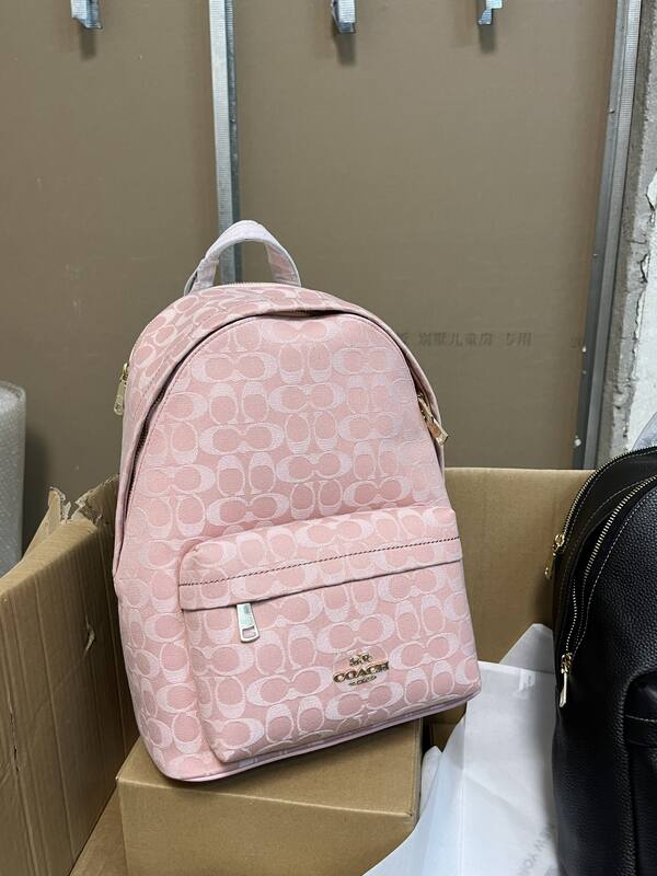 Coach Pink Signature Monogram 30x35x15cm backpack — Top Quality Replica
