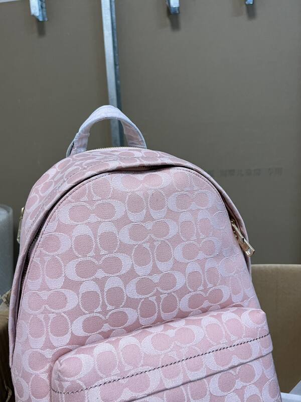 Coach Pink Signature Monogram 30x35x15cm backpack — Top Quality Replica