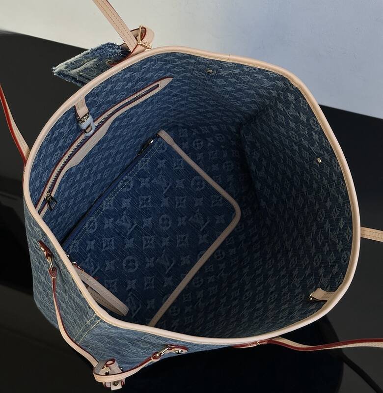 Louis Vuitton Neverfull Blue Monogram Denim tote — Top Quality Replica