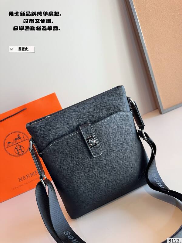 Hermes Black leather crossbody — Top Quality Replica