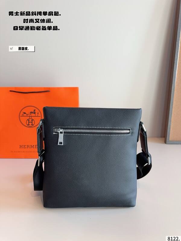 Hermes Black leather crossbody — Top Quality Replica