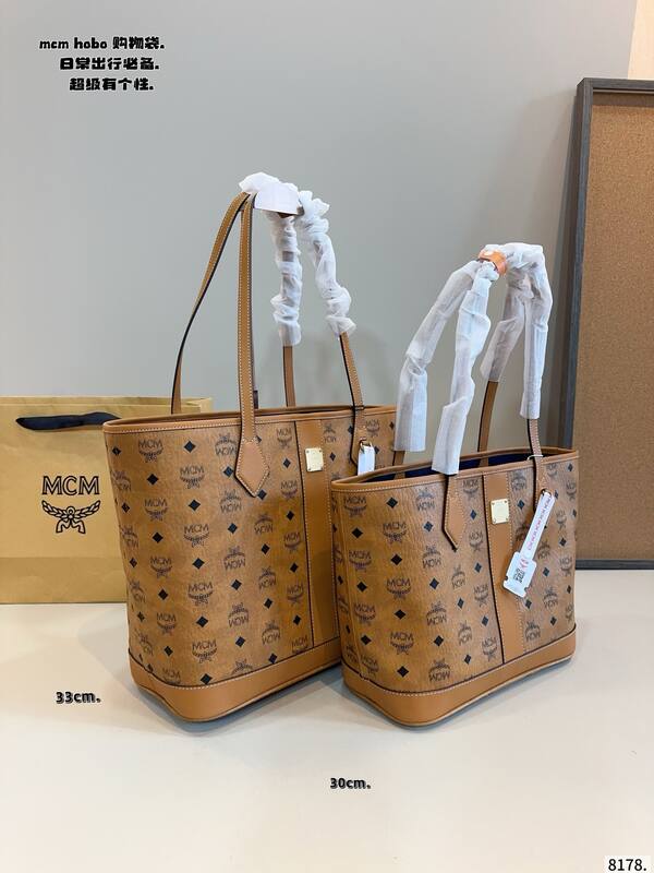MCM Toni Cognac Visetos/33cm tote — AAA Quality Replica