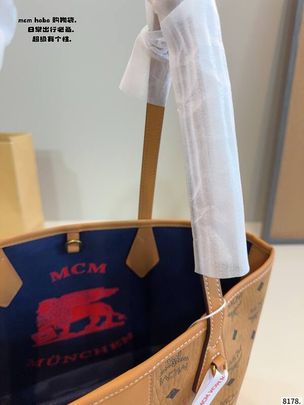 MCM Toni Cognac Visetos/33cm tote — AAA Quality Replica