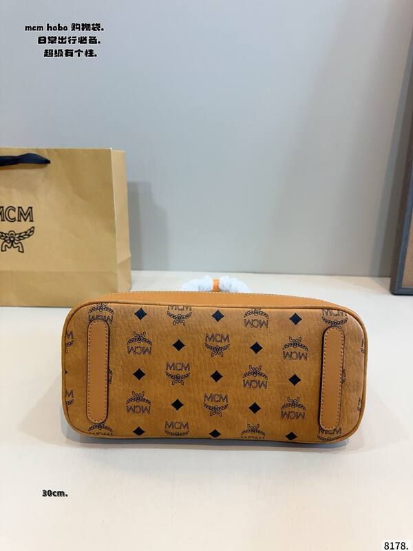 MCM Toni Cognac Visetos/33cm tote — AAA Quality Replica