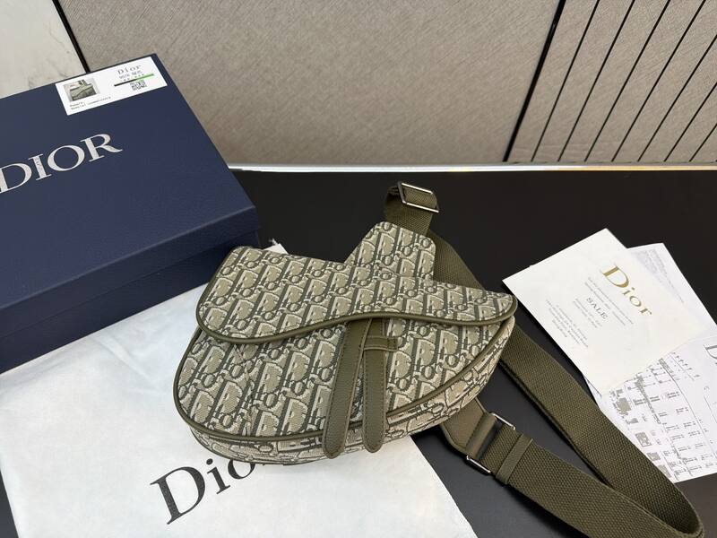 Dior Saddle Beige and olive Oblique jacquard crossbody — 1:1 Replica