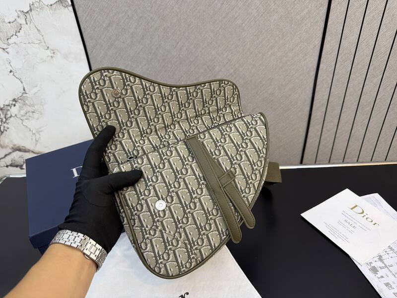 Dior Saddle Beige and olive Oblique jacquard crossbody — 1:1 Replica