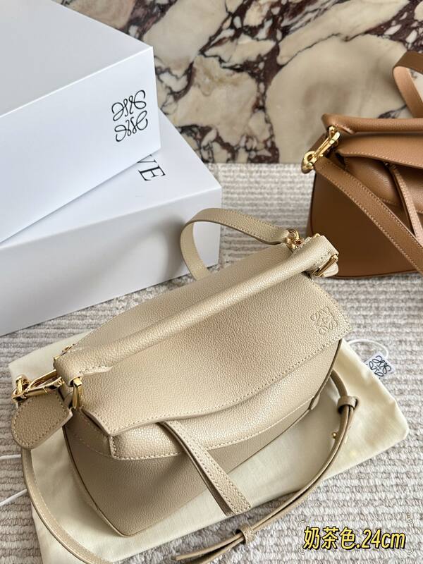 Loewe Puzzle Beige grained leather crossbody — 1:1 Replica