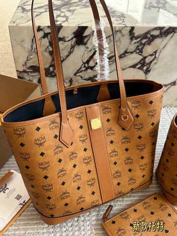 MCM Toni Cognac Visetos 33x28x16cm tote bag 1 1 Replica