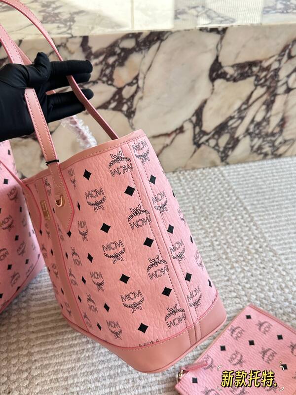 MCM Toni Pink Visetos 33x28x16cm tote bag — Premium Replica