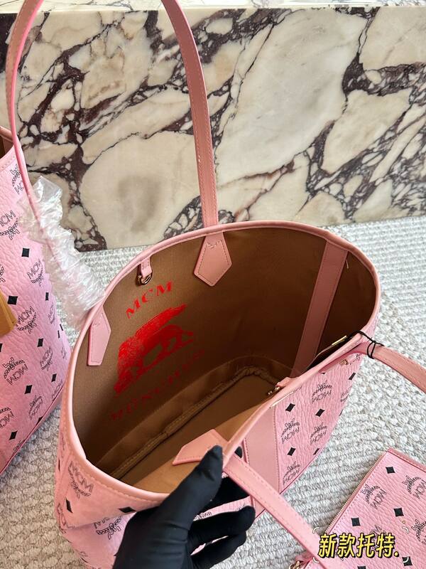 MCM Toni Pink Visetos 33x28x16cm tote bag — Premium Replica