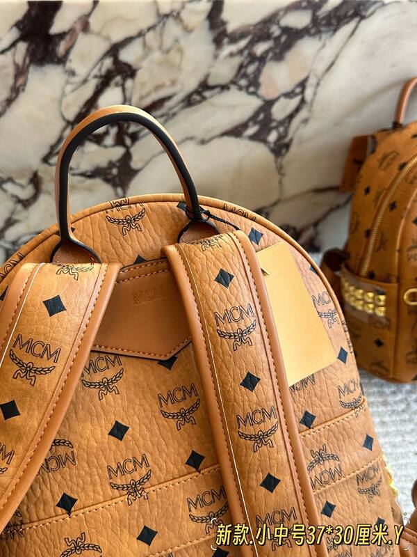 MCM Stark Cognac Visetos 37*30cm backpack — 1:1 Replica