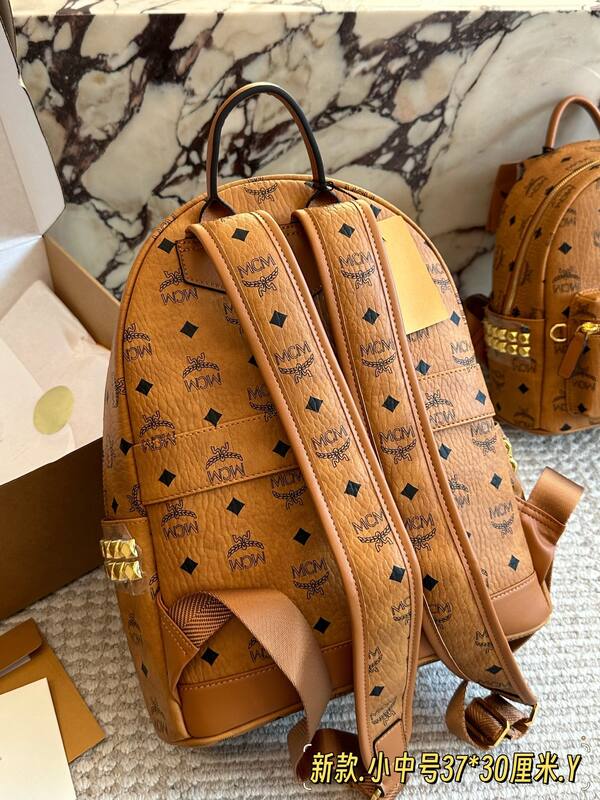MCM Stark Cognac Visetos 37*30cm backpack — 1:1 Replica