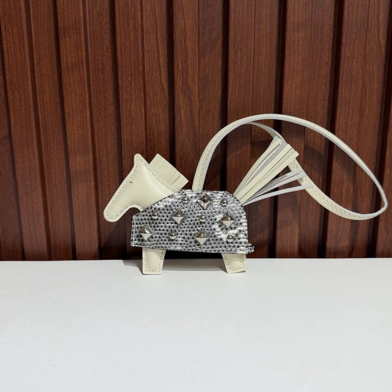 Hermes Rodeo Taupe snakeskin bag charm — Premium Replica