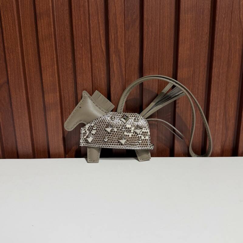 Hermes Rodeo Taupe snakeskin bag charm — Premium Replica