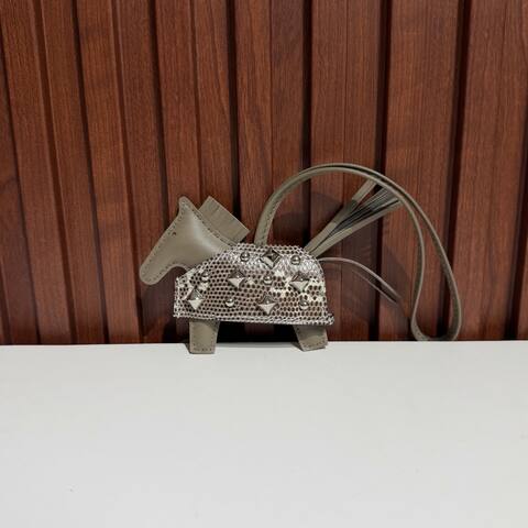 Hermes Rodeo Taupe snakeskin bag charm Premium Replica