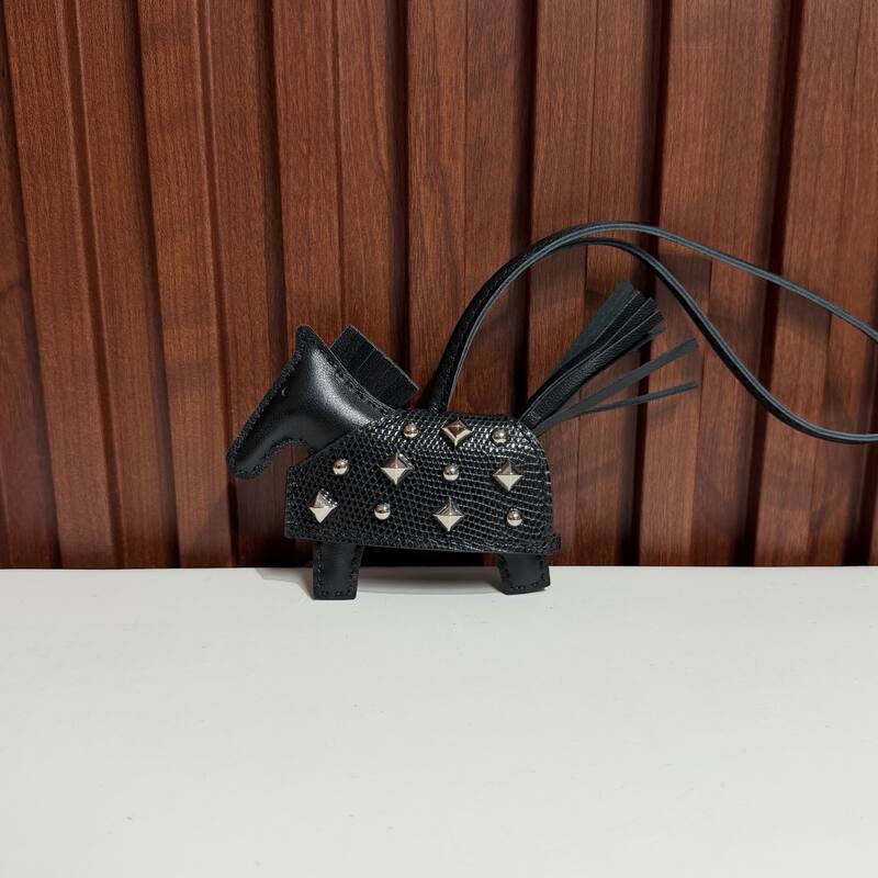 Hermes Rodeo Taupe snakeskin bag charm — Premium Replica