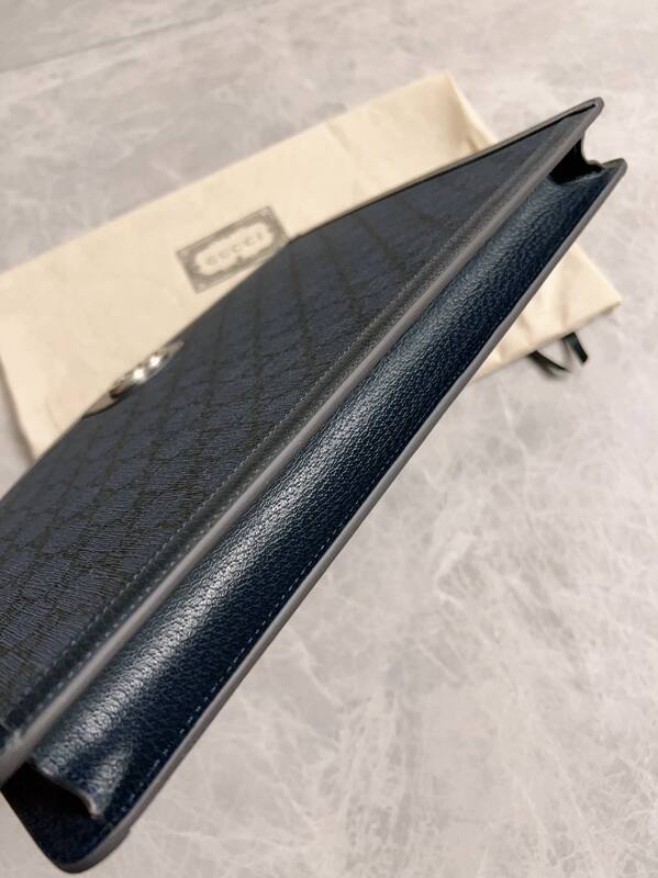 Gucci Ophidia Blue GG Supreme clutch — AAA Quality Replica