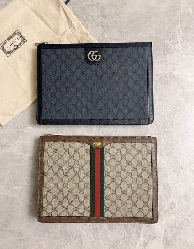 Gucci Ophidia Blue GG Supreme clutch — AAA Quality Replica