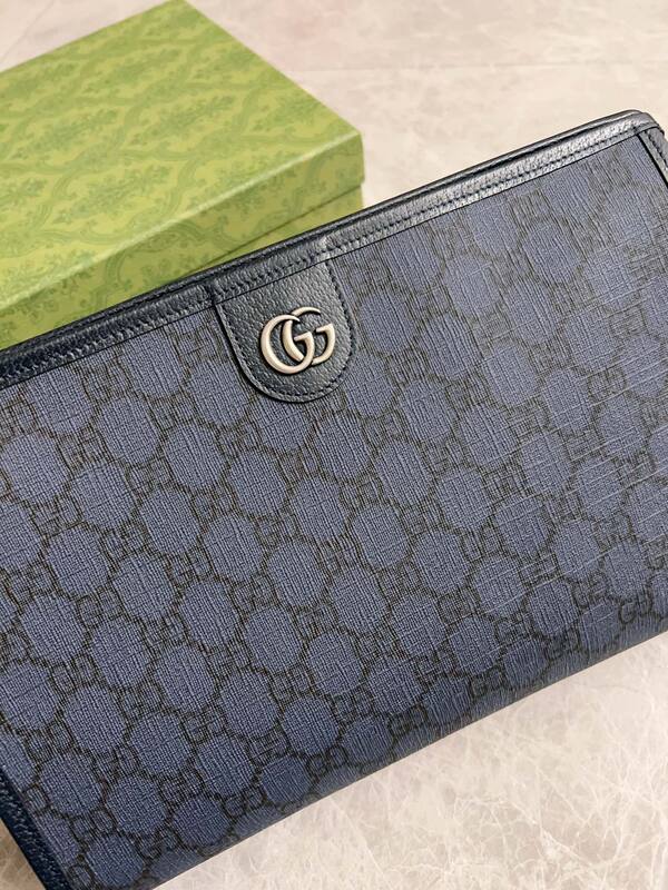 Gucci Ophidia Blue GG Supreme clutch — AAA Quality Replica