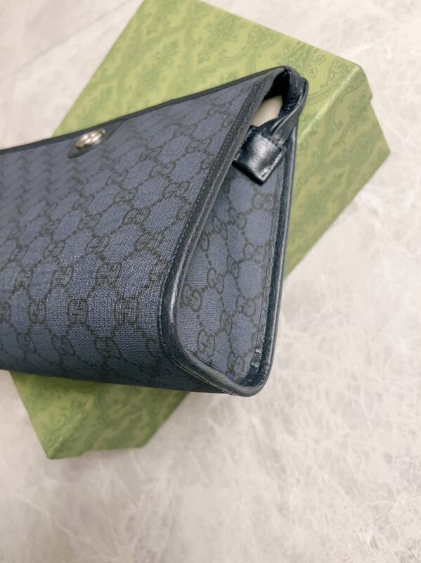 Gucci Ophidia Blue GG Supreme clutch — AAA Quality Replica