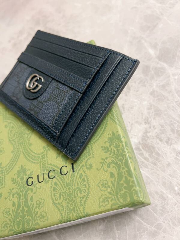 Gucci Ophidia Navy GG Supreme card holder — 1:1 Replica