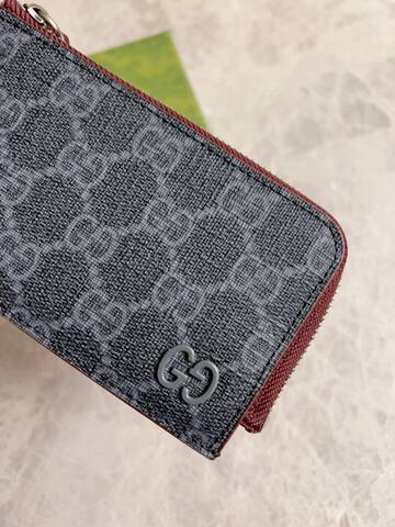 Gucci GG Supreme Grey Black 13 5x8cm everyday Premium Replica