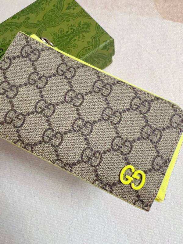 Gucci GG Supreme beige with neon yellow trim 13 everyday — AAA Quality Replica
