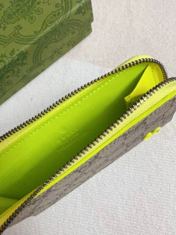 Gucci GG Supreme beige with neon yellow trim 13 everyday — AAA Quality Replica