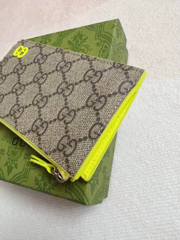 Gucci GG Supreme beige with neon yellow trim 13 everyday — AAA Quality Replica