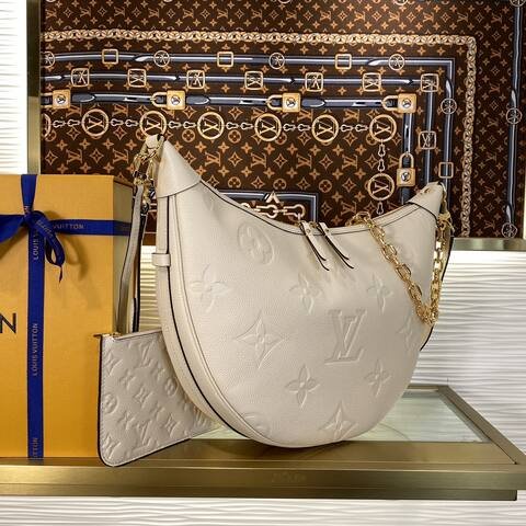 Louis Vuitton Loop Hobo Cream Monogram Empreinte shoulder AAA Quality Replica