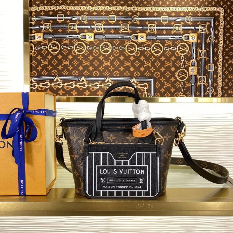 Louis Vuitton Neverfull Bandouli re Inside Out BB Black BB crossbody — AAA Quality Replica